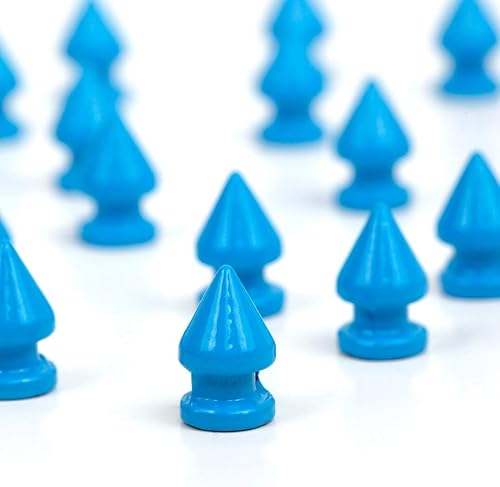 RUBYCA 100 juegos de estacas de metal para árbol de 0.472in y tachuelas metálicas con rosca trasera para bricolaje de cuero punk, color azul