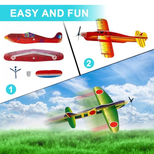phxdance Gleitflugzeuge Set, Polystyrene Aeroplane Model, Polystyrene Flyer Set, Pack of 12 Gliding Planes Set, Glider Flyer, Pack of 12 Gliding Planes, für Kindergeburtstag Gastgeschenke (12pcs)
