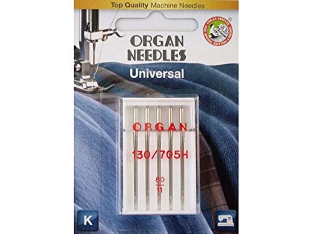Organ Needles # 80/12 Universal x 5 Needles, Silber