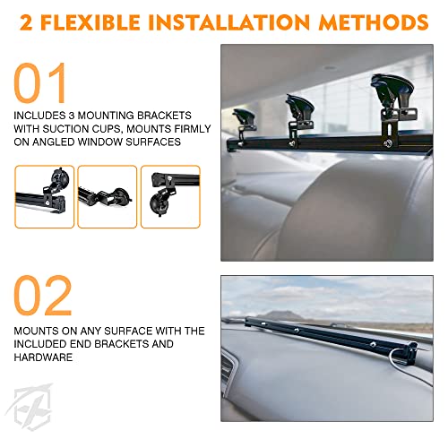 Xprite 35.5" Police Led Emergency Traffic Advisor Strobe Light Bar, 21 Flashing Modes W/Suction Cup Mount Windshield Safety Directional Lightbar, For First Responders Volunteer Vehicle Trucks Red/Blue #TOP5