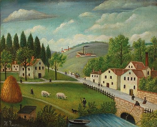 Toile Rousseau 58x90 cm pour habiller un mur blanc vide paysage pastoral chaleureux