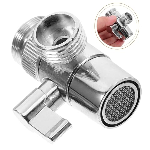 Adaptador de tubería de agua Uonlytech de cobre con desviador de ducha portátil de 3 piezas 5