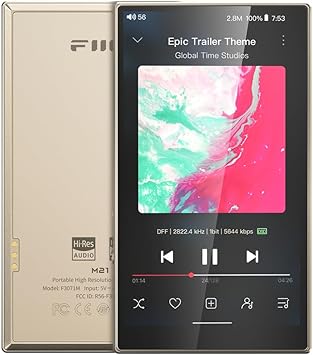 FiiO M21 Android 13 Portable Music Player MP3 Snapdragon 680 4* CS43198 DAC Chips Hi-Res Audio DSD Bluetooth LDAC Titanium Gold