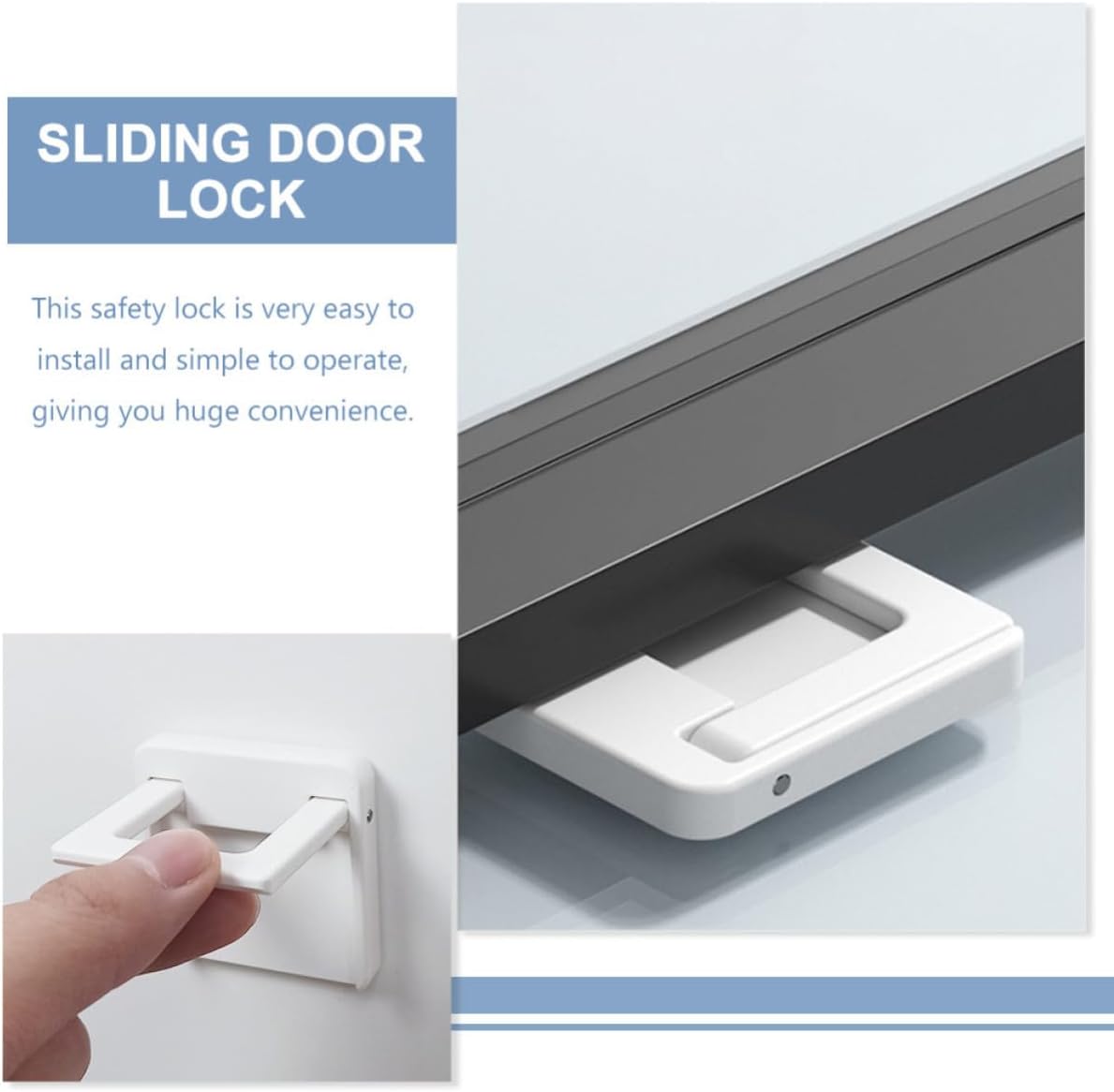 4pcs Proof Sliding Door Window Locks for Cabinets with Pull Handle Easy Installation Abs Material Safety Locks for Home Protection