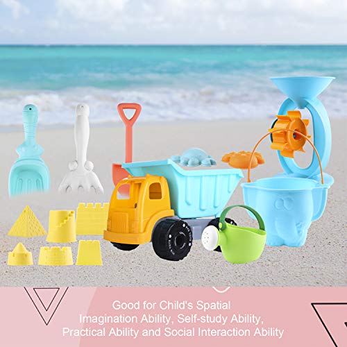 image for Auney Beach Toys Set for Kids 20 PCS - Sand Water Wheel, Castle Molds,