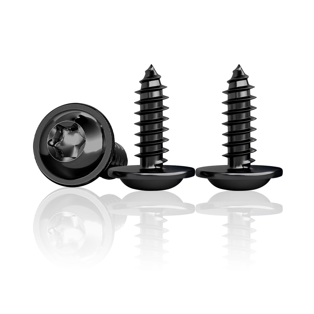 100 viti a testa piatta nere M4 x 10 mm, viti a testa bombata in legno, A2 V2A, viti per legno nere in acciaio inox, viti nere per pannelli acustici, viti a testa piatta Torx