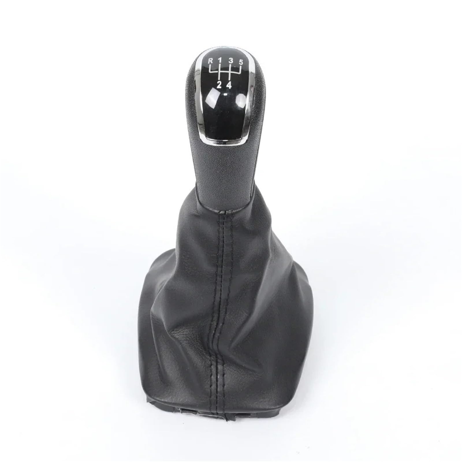 tusgt Gear Shifter Knob Head for Skoda for Fabia MK1 2000-2008 5/6 Speed Car Gear Shift Knob Lever Change Head with PU Leather Gaiter Boot Cover(Black 5 Speed)