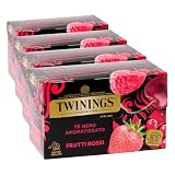 Twinings Tè Nero Aromatizzato ai Quattro Frutti Rossi, Gusto Morbido, Confezione da 80 Filtri