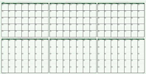 Planificador de pared borrable de 36 x 75 pulgadas, color azul cielo, para tareas, objetivos y objetivos, calendario borrable de 6 meses,