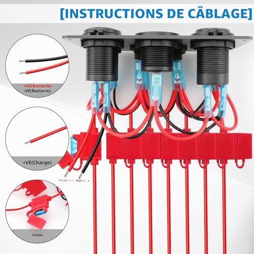 Panneau d'interrupteurs 12V Geloo étanche à 8 bascules et double USB