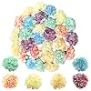 EQLEF Zijden hortensia hoofden, zijden hortensia kunstmatige bloemhoofden faux voor doe-het-zelf bruiloft feest hoed kleding decoratie 30 stuks (4 cm), blauw, roze, champagne, groen, paars, melkachtig