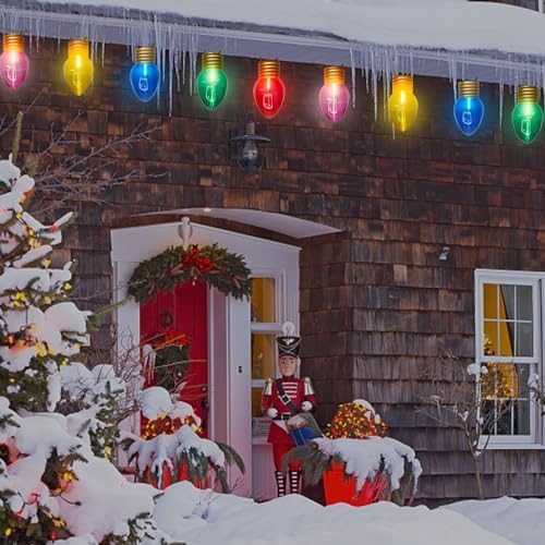 Cbebew 16 Feet Jumbo Christmas String Lights, C7 Hanging Christmas