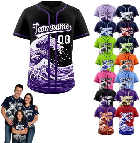 Custom Baseball Jersey for Men & Women Personalized Hip Hop Sports Shirt with Team Name & Number Custom Baseball Jersey