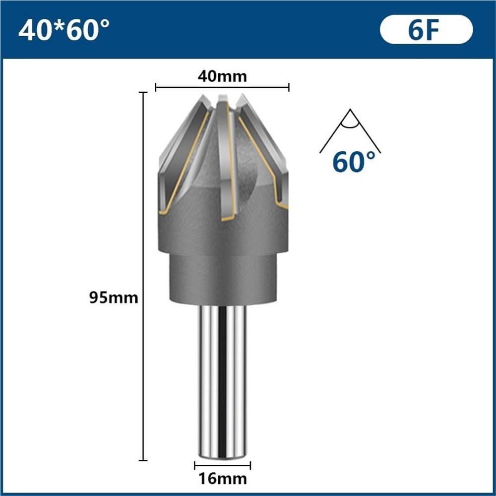 Herramienta de desbarbado de chaflán Cortador de biselado con hoja carburo soldadura, herramientas fresado Metal CNC 60/90 grados, cortador chaflán 16-40mm 1 ud