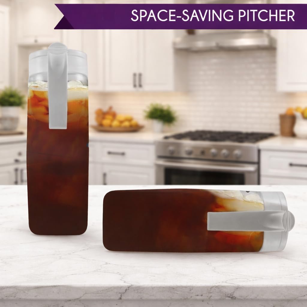 LargePour Airtight Pitcher with Lid, 3.1QT (99oz) – Leakproof Large Water Jug for Tea, Coffee, Juice & More, Top Handle, Locking Spout, Space-Saving, Easy Pour, Dishwasher Safe, Made in Japan - Image 8