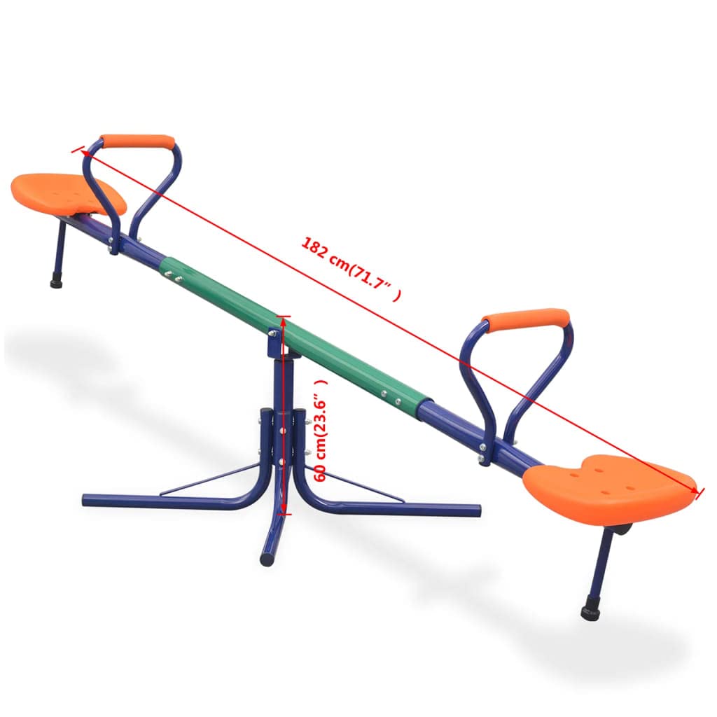 Balancín giratorio de 360 grados de acero y plástico, con asientos ergonómicos y asas antideslizantes, balancín de jardín para exteriores, parque infantil, patio y patio, 182 x 60 cm, 45 kg