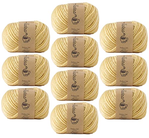 原ウール Knitworm 毛糸 10玉セット チャティアクリル並太 並太 30g(約66m) アクリル100% 5.バナナのサムネイル