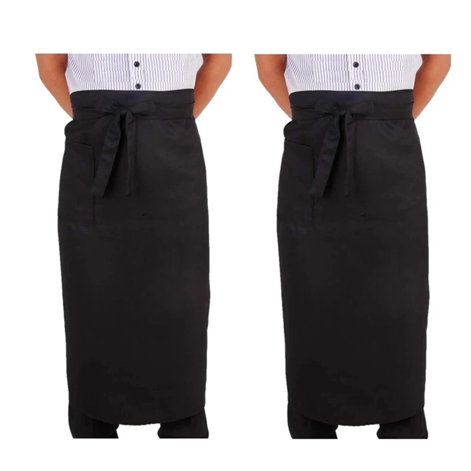 Küchen-Kochschürze, gestreift, kariert, halblange Schürze mit kurzer Taille und Tasche, Catering, Chef, Kellner, Barschürze für Restaurant