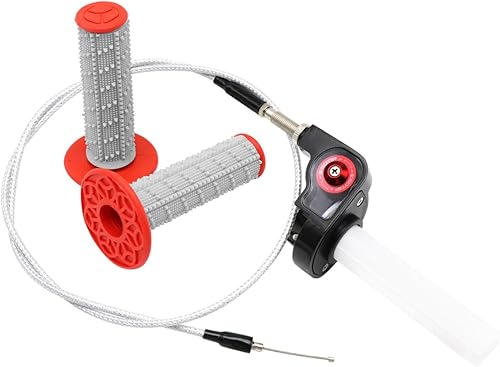 Miniatura 8 de Kit de empuñaduras de acelerador giratorio de 78 pulgadas y 0.866 in para CRF KLX TTR 110 125 150 200 250 cc Dirt Pit Bike