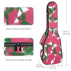 JRHEJTHH Durable Ukulele Bag Water Resistent Ukulele Case with Adjustable Shoulders for 21 23 24 inch Thick Padding Watercolor Flower - Les Beatles, Paul McCartney, John Lennon, RIngo Starr, George Harrison JRHEJTHH Durable Ukulele Bag Water Resistent Ukulele Case with Adjustable Shoulders for 21 23 24 inch Thick Padding Watercolor Flower – Image 4