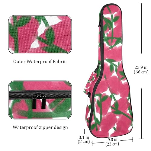JRHEJTHH Durable Ukulele Bag Water Resistent Ukulele Case with Adjustable Shoulders for 21 23 24 inch Thick Padding Watercolor Flower - Les Beatles, Paul McCartney, John Lennon, RIngo Starr, George Harrison JRHEJTHH Durable Ukulele Bag Water Resistent Ukulele Case with Adjustable Shoulders for 21 23 24 inch Thick Padding Watercolor Flower – Image 5