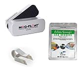 Mag-Float-125 Medium Glass Aquarium Cleaner, Feeding Clip & Sea Veggies Bundle (3 items)