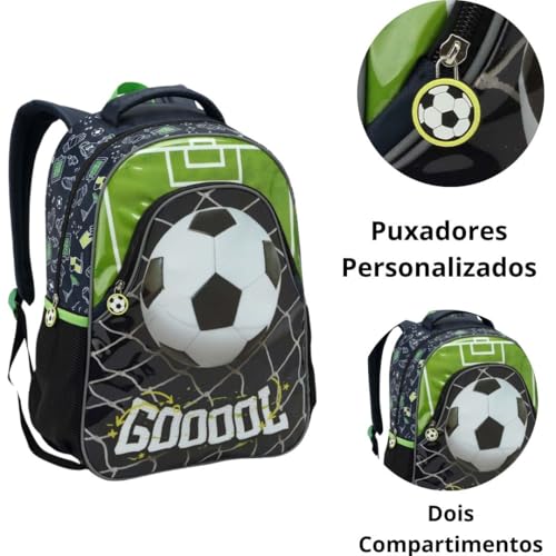 Mochila Escolar Infantil Masculina Esportes FUTEBOL Gool