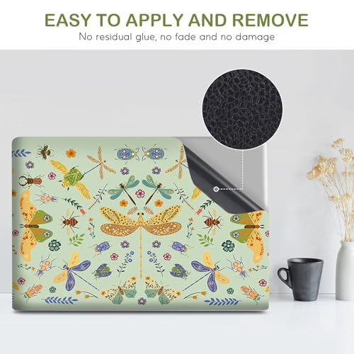 Image of DINKY Laptop Skin Sticker Decal 15.6 inch 15.4 inch 12 inch 13 inch 13.3 inch 14 inch 15 inch Laptop Universal Vinyl Skin Stickers Cover Art Decal Notebook PC Personalized Protector, Green Dragonfly