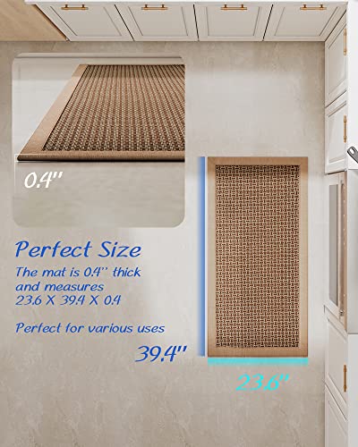 Montvoo Kitchen Rugs And Mats For Floor, Washable Non-Skid Runner Rug, Absorbent Twill Standing Mat For Sink, Brown #TOP1