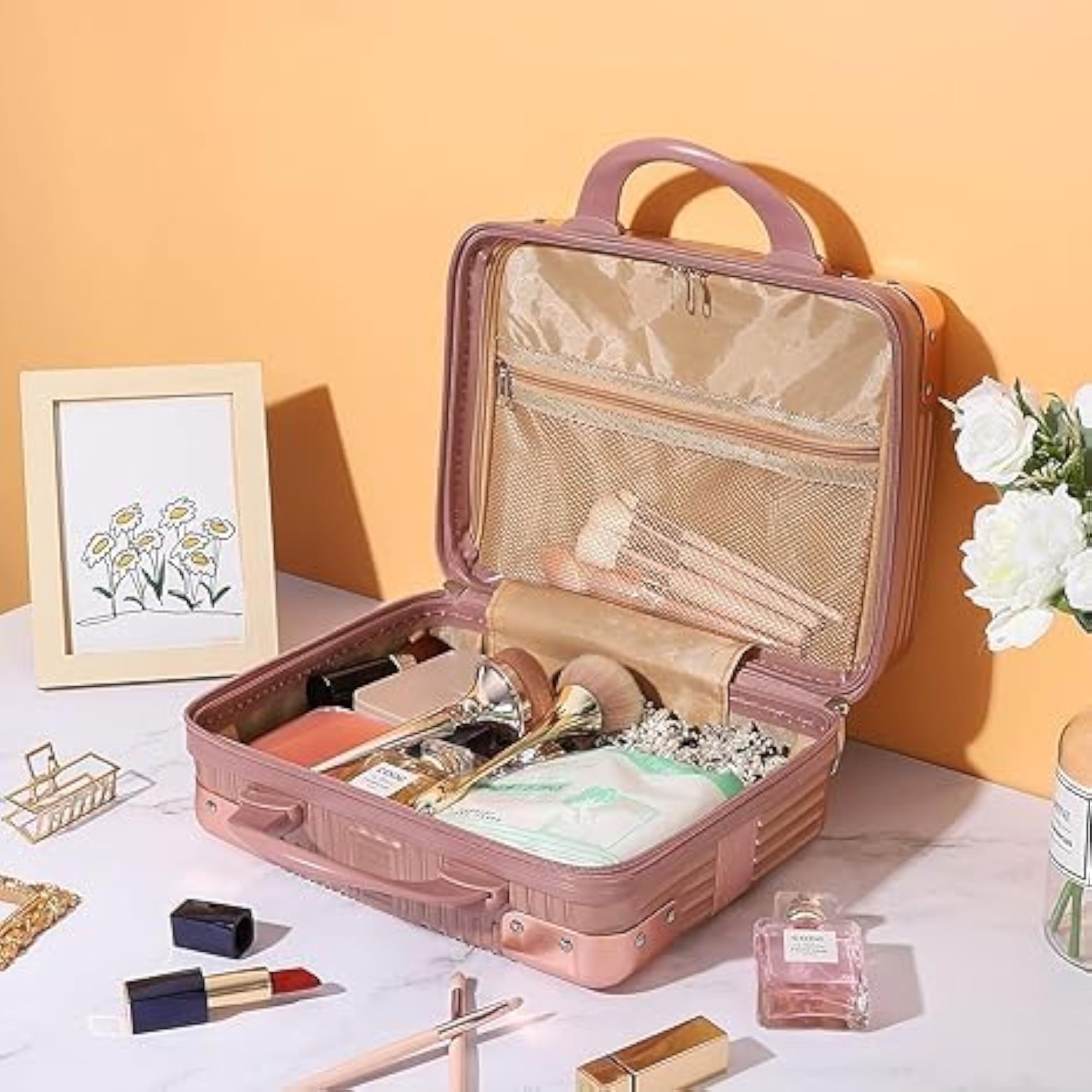 Women's Travel Vanity Case, Portable Waterproof Makeup Bag