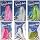 JSHANMEI Señuelo Pesca Anzuelo 3/0 Bucktail Hi-Lo Rig 6 Pack miniatura 6