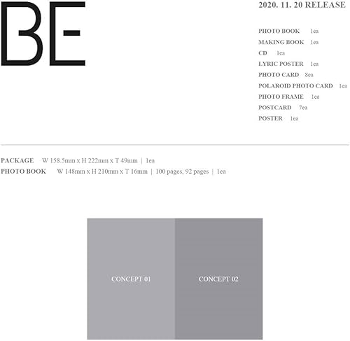 BTS Bangtan Boys - BE Deluxe Edition Álbum+Cartel en paquete+Juego de tarjetas fotográficas con holograma extra