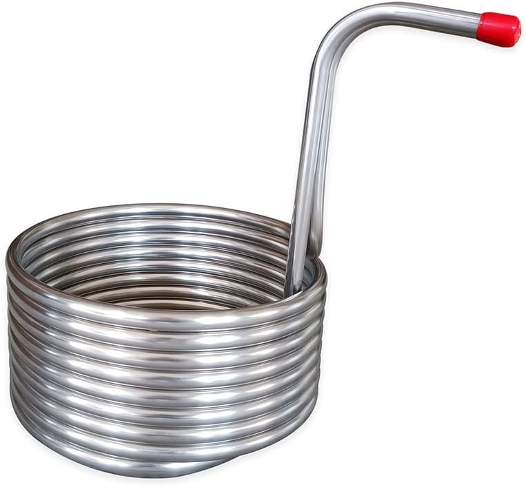 Homebrew Beer Wort Chiller – 304 Stainless Steel Cooling Coil (9.52mmx0.5mmx8m) – Rapid Heat Exchanger for Brewing, Corrosion-Resistant