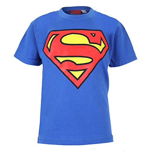 DC Comics T-Shirt avec Logo Superman pour garçon, Bleu Roi, 12-14 Ans
