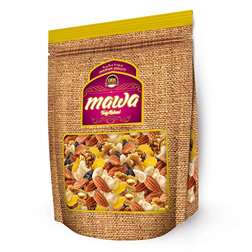 مكسرات مميزة من ماوا رويال جولدن 1 كجم | مزيج من المكسرات المجففة والفواكه المجففة | لوز | كاجو | جوز | زبيب اسود | زبيب ذهبي | طبيعية بالكامل | كيس بغطاء قابل لإعادة الغلق 1 كجم