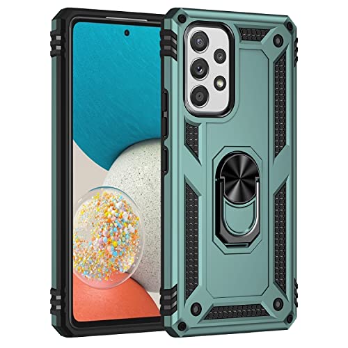 Coque Samsung Galaxy A53 5G avec anneau magnétique et protection antichoc robuste verte