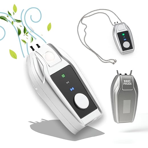 Inno Prods Filter Free Portable Air Purifier, Wearable Air Purifier for Neck,CE | ROHS CERTIFIED,Electric Air Freshner, Personal Portable Negative Ionizer|PM2.5, Dust, Smoke for Home,Car(Silver)