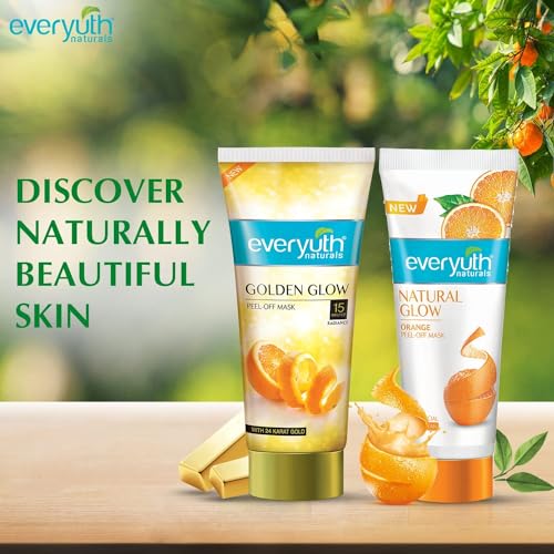 Image of Everyuth Naturals Golden Glow Peel-Off Deep Cleansing Mask, 8g Each, Pack of 10 Pouches (80g)
