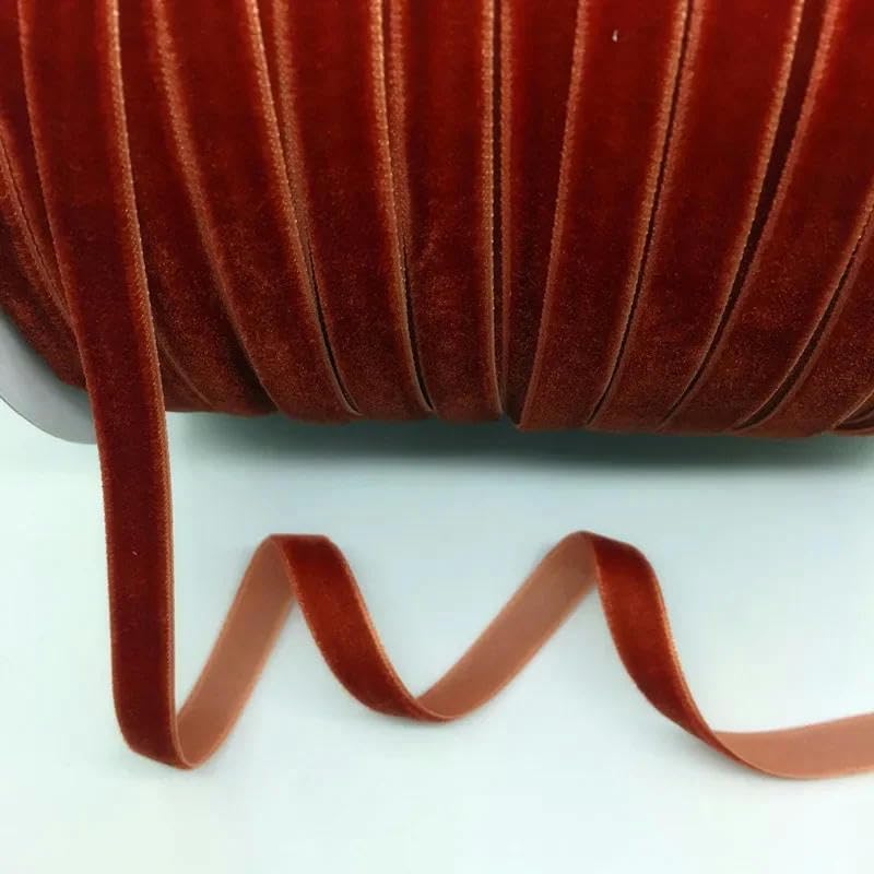 cinta de terciopelo, Juego de cintas terciopelo multicolor 5 yardas y 10 mm for decoración DIY(Brown)