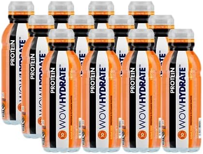WOW HYDRATE Protein Water, Tropical Flavour Protein Drink, Natural Flavourings, Healthy Hydration, 10g Protein, Low Calorie, Sugar Free & Fat Free, Your Everyday Protein Boost, 12 x 500ml