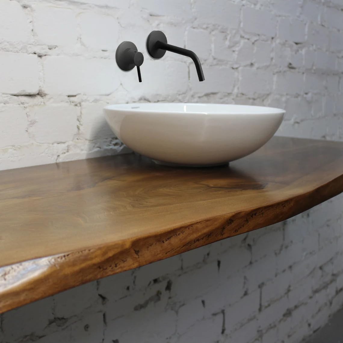 RESINHOMEFURNITURE Natural Wooden Live Edge Vanity Bathroom Tray Counter Top, Bathroom décor, Vanity Tray, Bathroom Shelf (26 x 79 Inches)