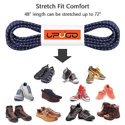 Image of UpUGo Elastic Shoe Laces, No Tie Shoe Laces Tieless for Kids, Adults, Elderly, One Size Fit All