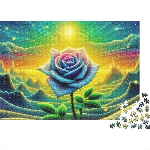 Rompecabezas de rosas 1000 piezas de 38x26cm, diseño floral detallado para descompresión