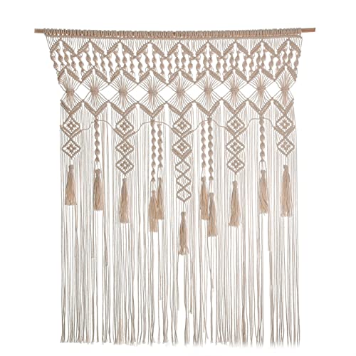 haoshuo Macrame Art - macramé tejido hecho a mano, decoración pared bohemia para sala estar, dormitorio, comedor, guardería, puertas, armario