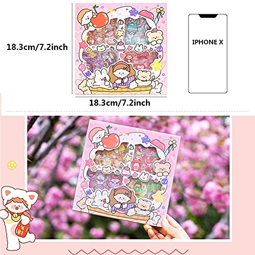 100 Sheets Cute Cartoon Figure Flower Animal Letter PET Transparent Waterproof Decorative Decals - Ice-Cream Cones