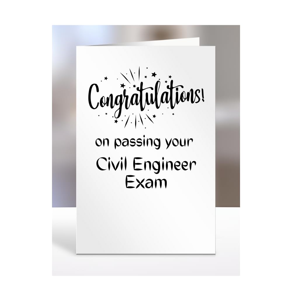 Congratulations on passing your Civil Engineer exam card, gifts for men, women, friend, colleague, boss, manager, presents for christmas, A5-244a_146 — image 1