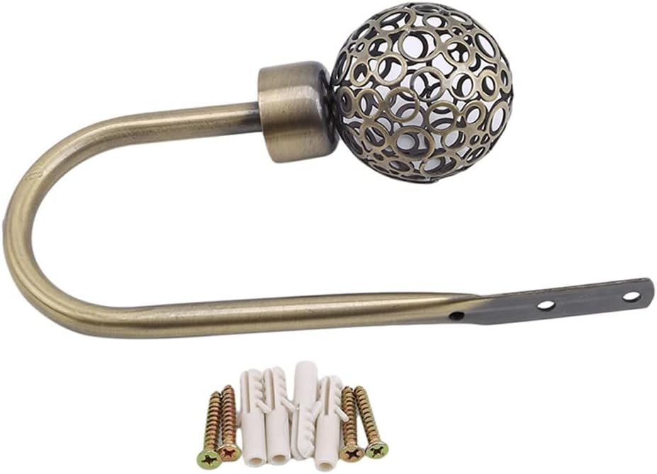 FMURY Curtain Hold Back Metal Tie Tassel Arm Hook Loop Holder U Shaped Round Window Wall Decoration Hanger(E)