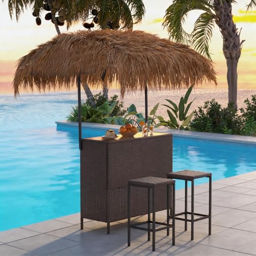 LYNSLIM Outdoor Tiki Bar Set