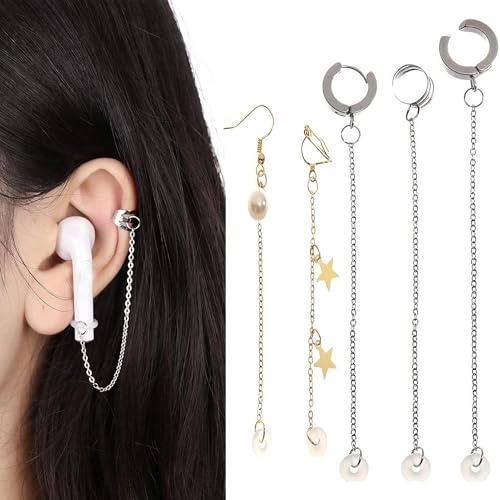 Airpods�p�����h�~�C�������O�t�b�N AirPods Pro �����h�~�C���[�N���b�v�y���_���g ���f�B�[�X �K�[���Y Airpods�p�C�������O�݂艺���`�F�[�� �n�C�L���O/�W���M���O/�d��/�����j���O/�W���ɍœK 5�g