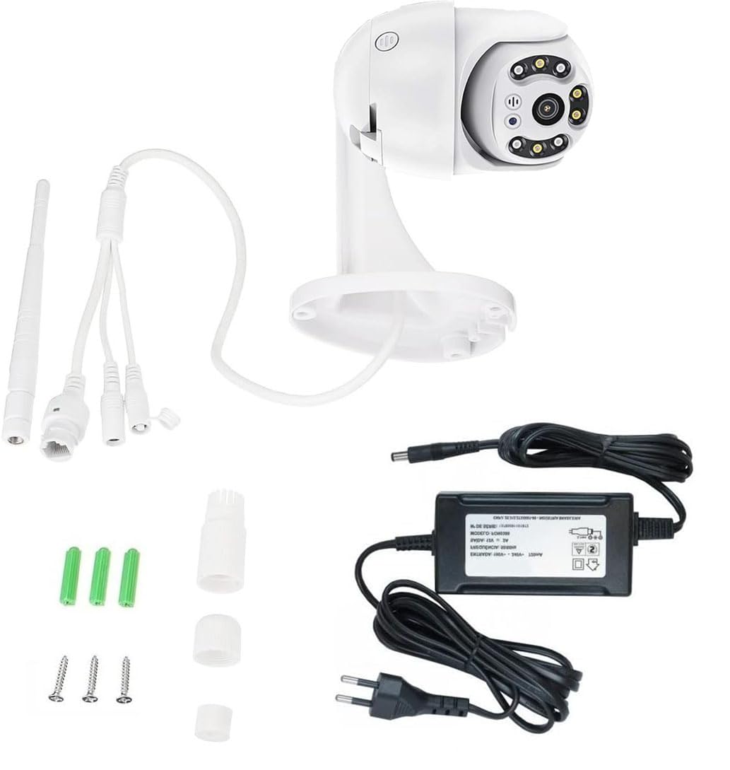 GC GLOBALCOMMERCE Telecamera di Sicurezza WiFi da Interno ed Esterno Wireless Videosorveglianza 1080p Impermeabile con Visione Notturna